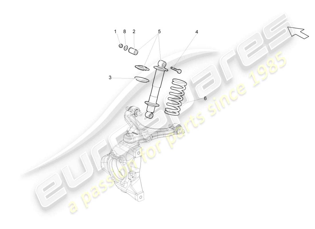 lamborghini gallardo coupe (2008) ammortizzatori anteriori diagramma delle parti