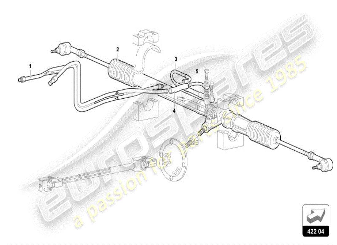lamborghini diablo vt (1995) asta dello sterzo diagramma delle parti