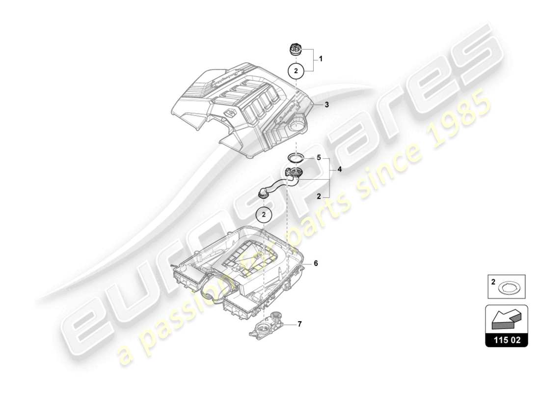 lamborghini urus performante (2023) tappo di tenuta diagramma delle parti
