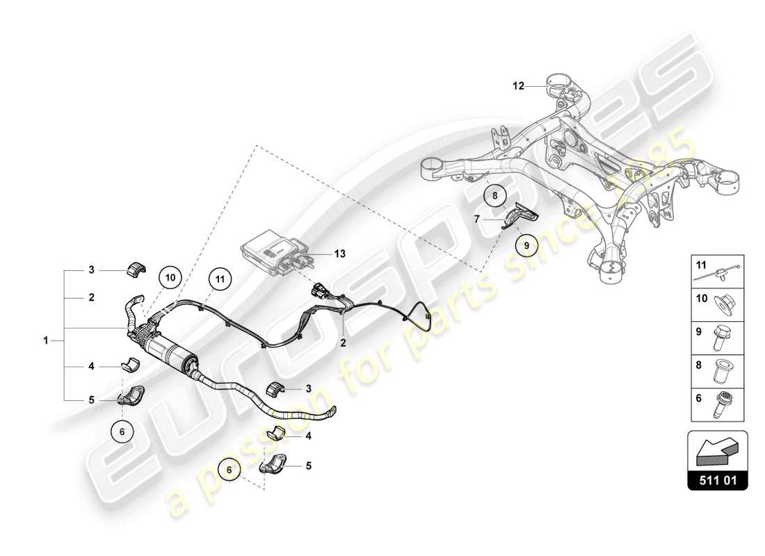 lamborghini urus (2019) centralina per stabilizzatori diagramma delle parti