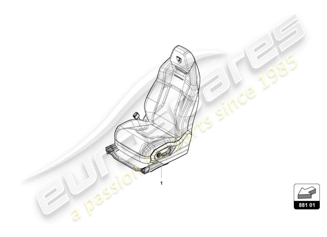 lamborghini urus performante (2023) sedile anteriore completo schema delle parti