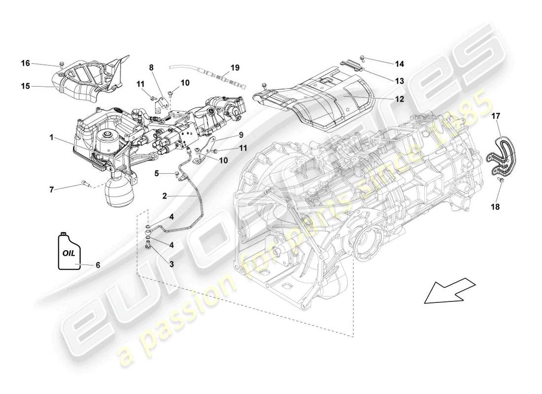 lamborghini lp560-4 coupe (2011) selettore marcia diagramma delle parti