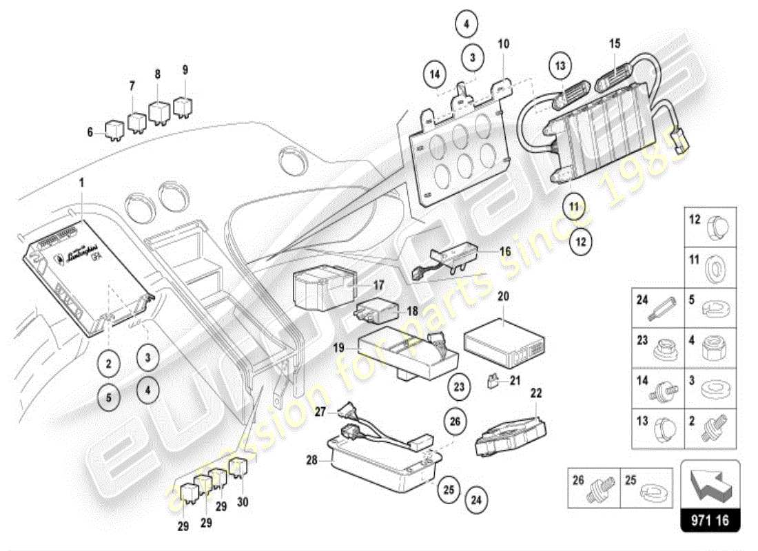 lamborghini diablo vt (1998) sistema elettrico diagramma delle parti