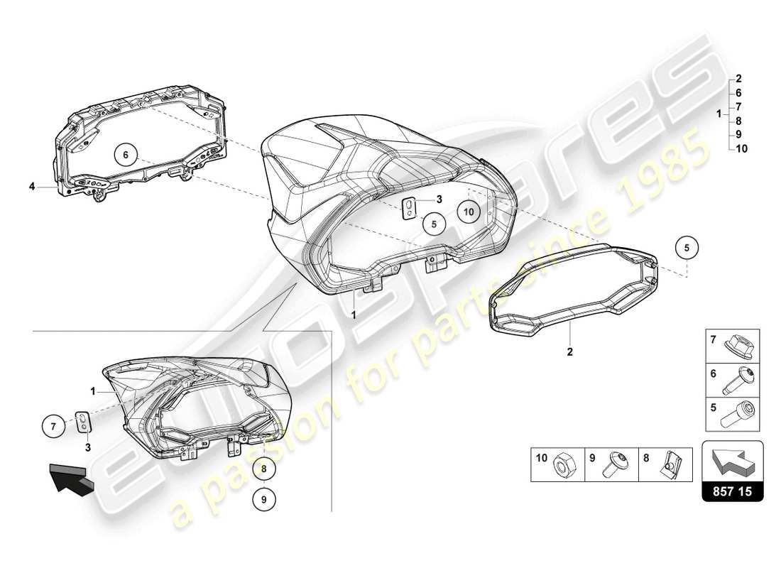 lamborghini countach lpi 800-4 (2022) combi diagramma delle parti