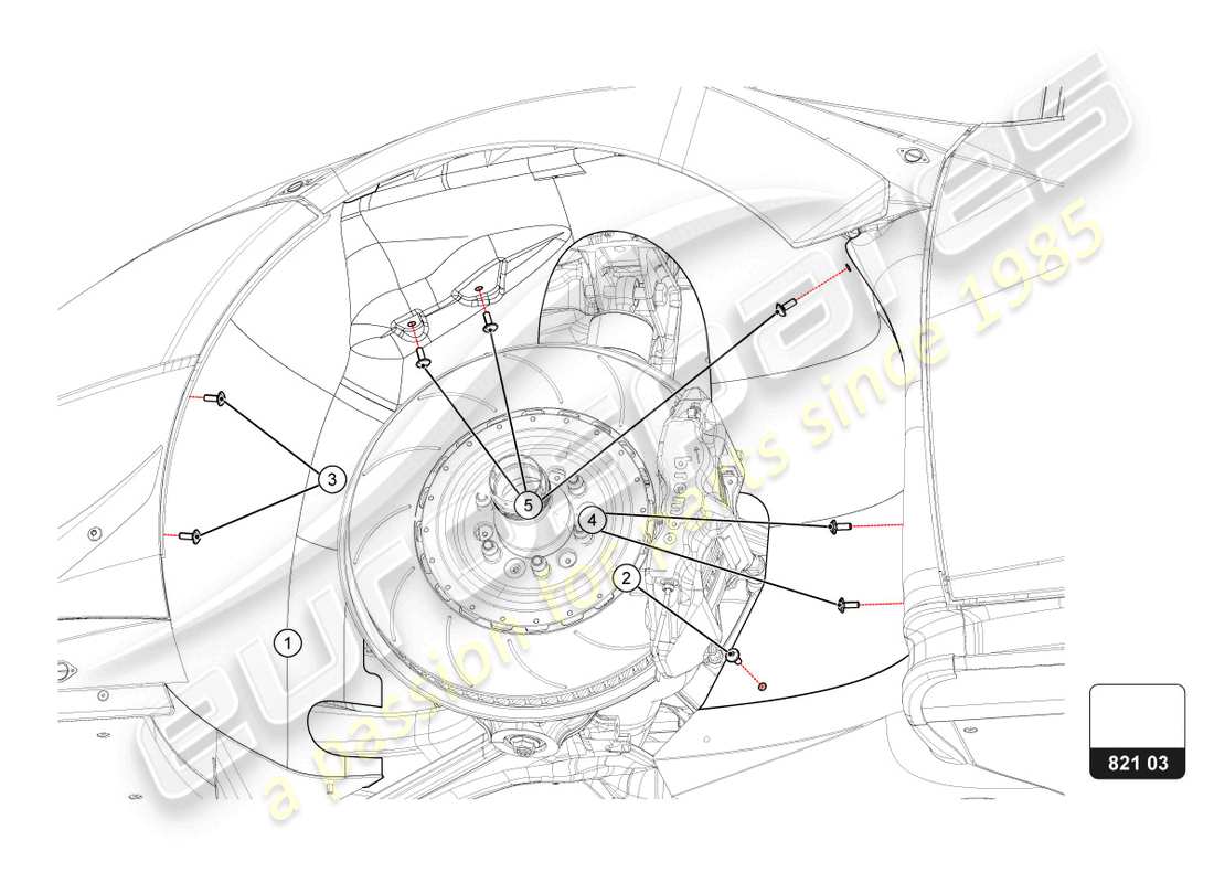 lamborghini super trofeo evo 2 (2022) timonerie / locary schema delle parti
