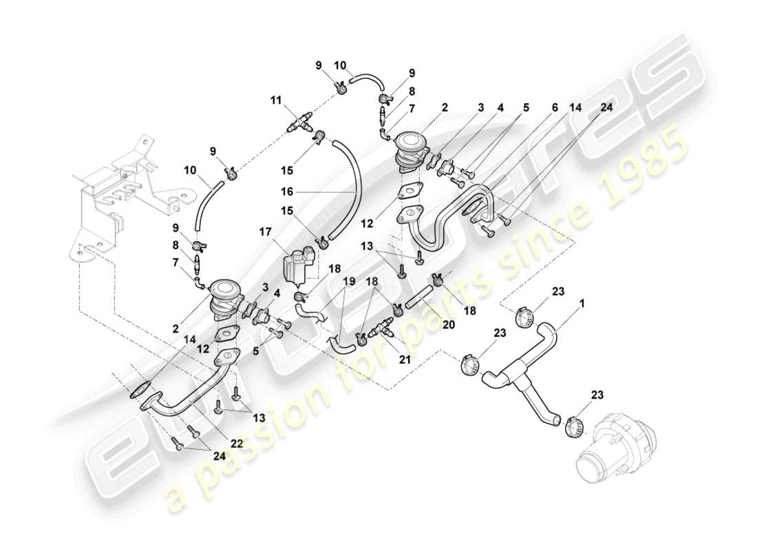 lamborghini gallardo coupe (2007) valvola kombi diagramma delle parti