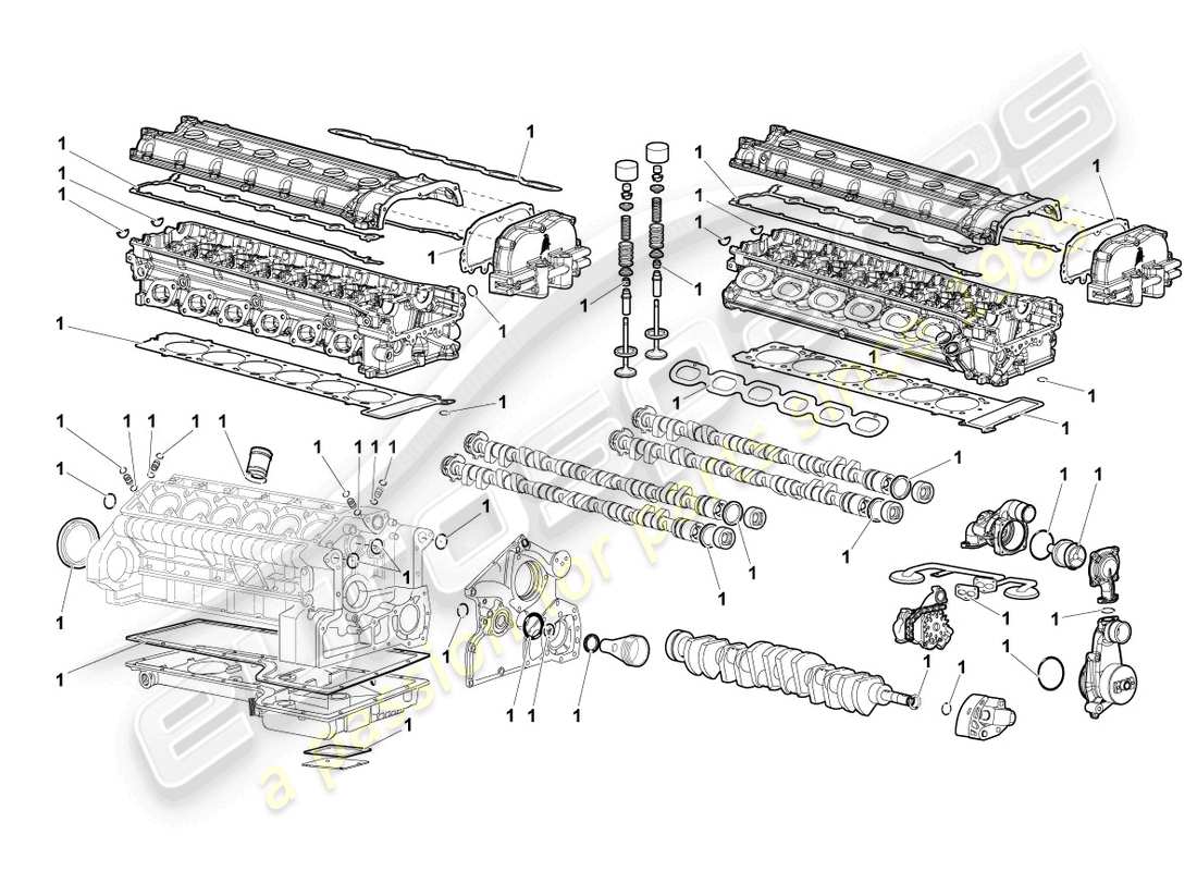 lamborghini lp640 roadster (2010) set guarnizioni per motore schema delle parti