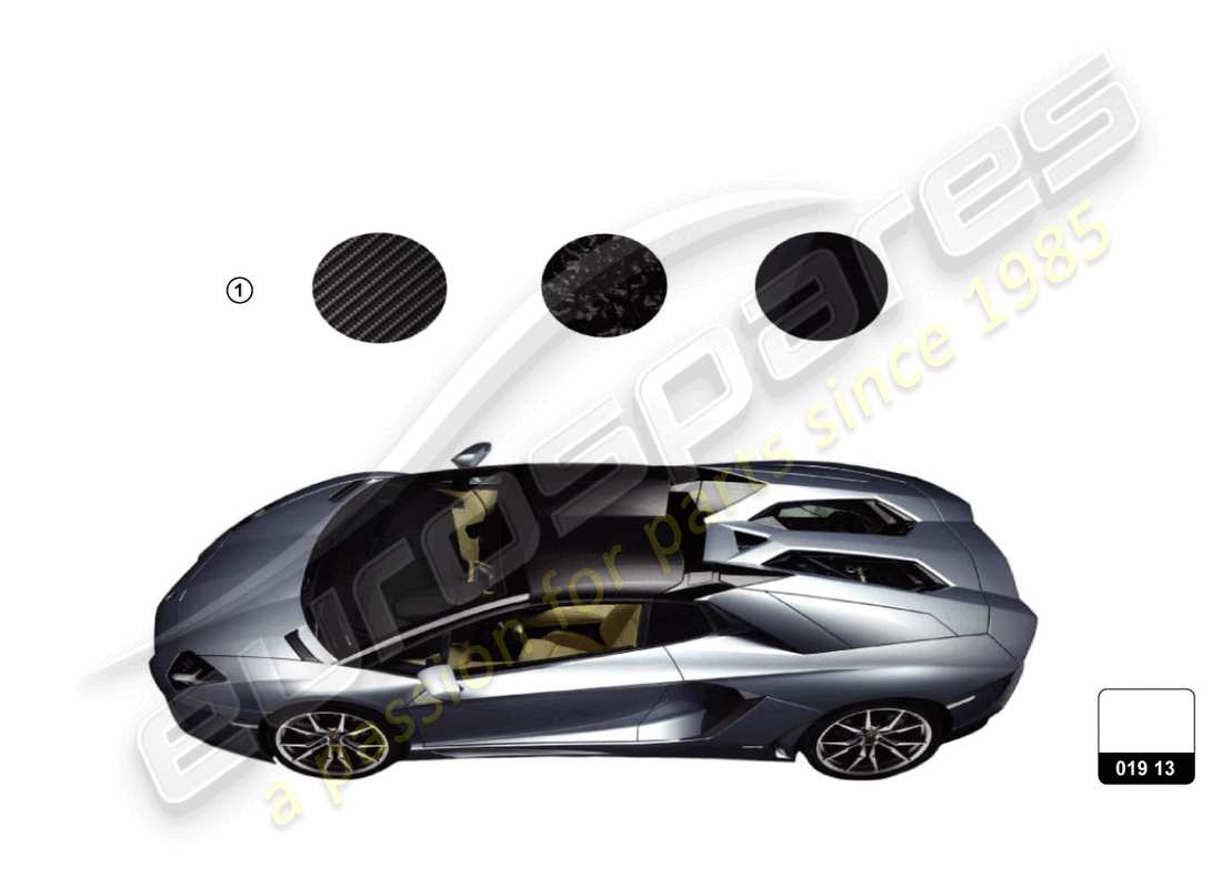 lamborghini accessories (aventador ultimae roadster) diagramma delle parti hardtop