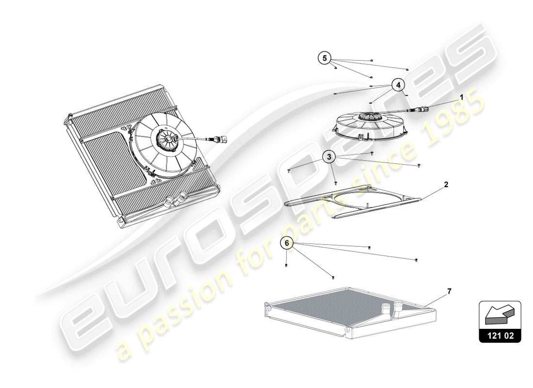 lamborghini super trofeo evo 2 (2022) kit ventola radiatore stevo2 schema delle parti