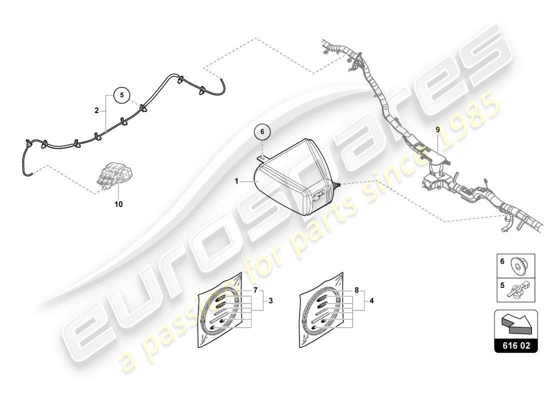 lamborghini urus (2019) dispositivo di sollevamento diagramma delle parti