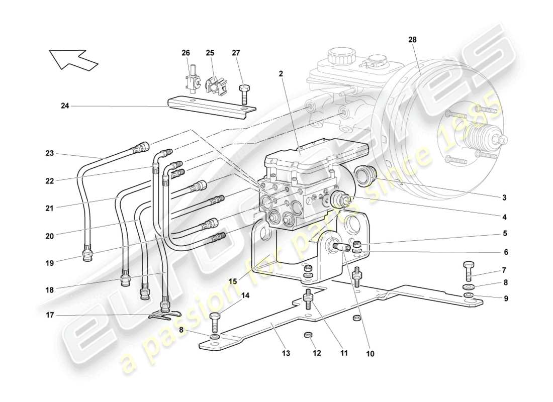 lamborghini lp640 roadster (2010) diagramma delle parti anti