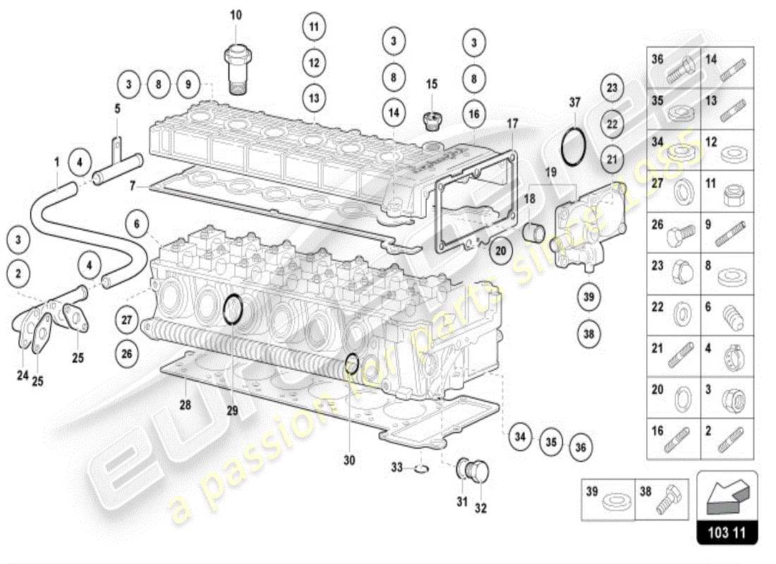 lamborghini diablo vt (1999) accessori testa sinistra diagramma delle parti