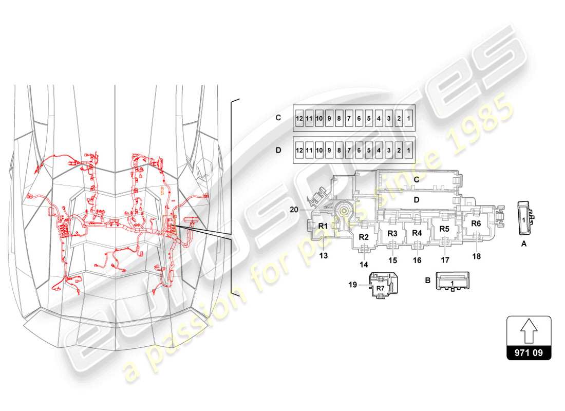 lamborghini 2022 (lp770-4 svj coupe) fusibili schema delle parti