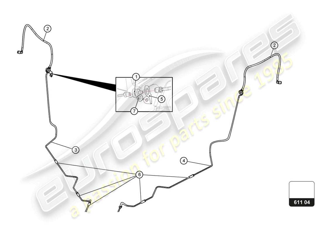 lamborghini super trofeo evo 2 (2022) schema delle parti del sistema frenante