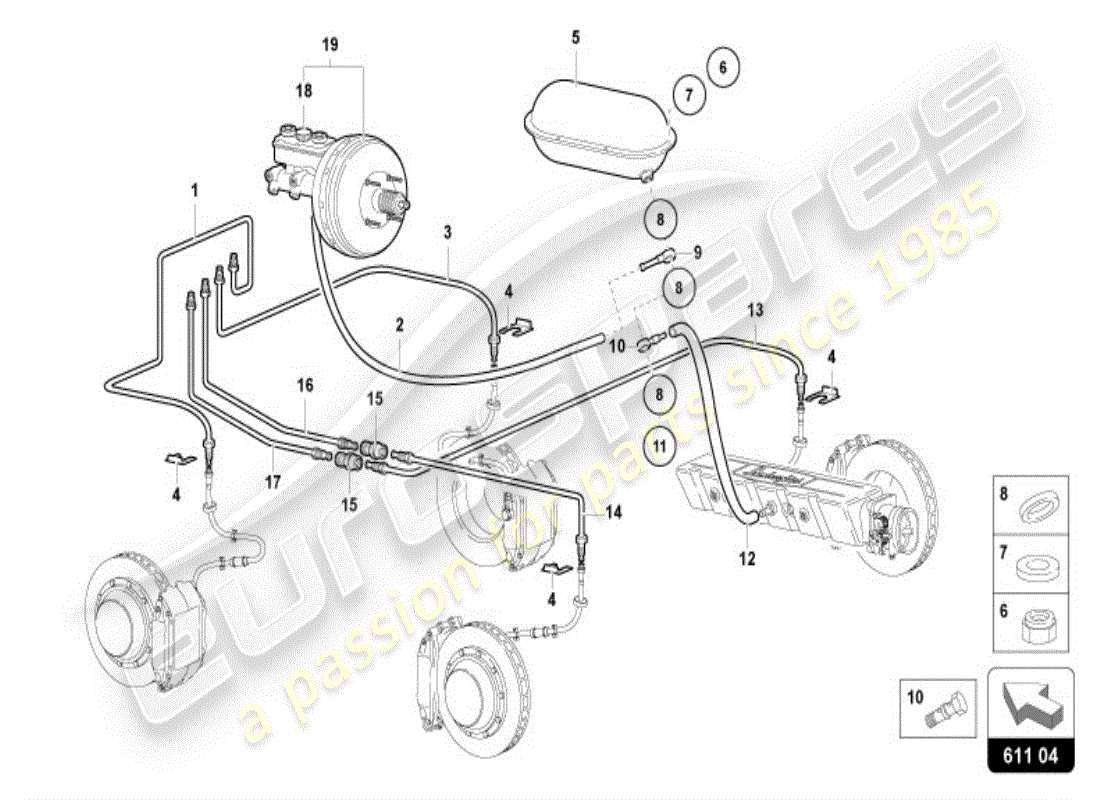 lamborghini diablo vt (1998) pompa a vuoto per servo freno schema delle parti