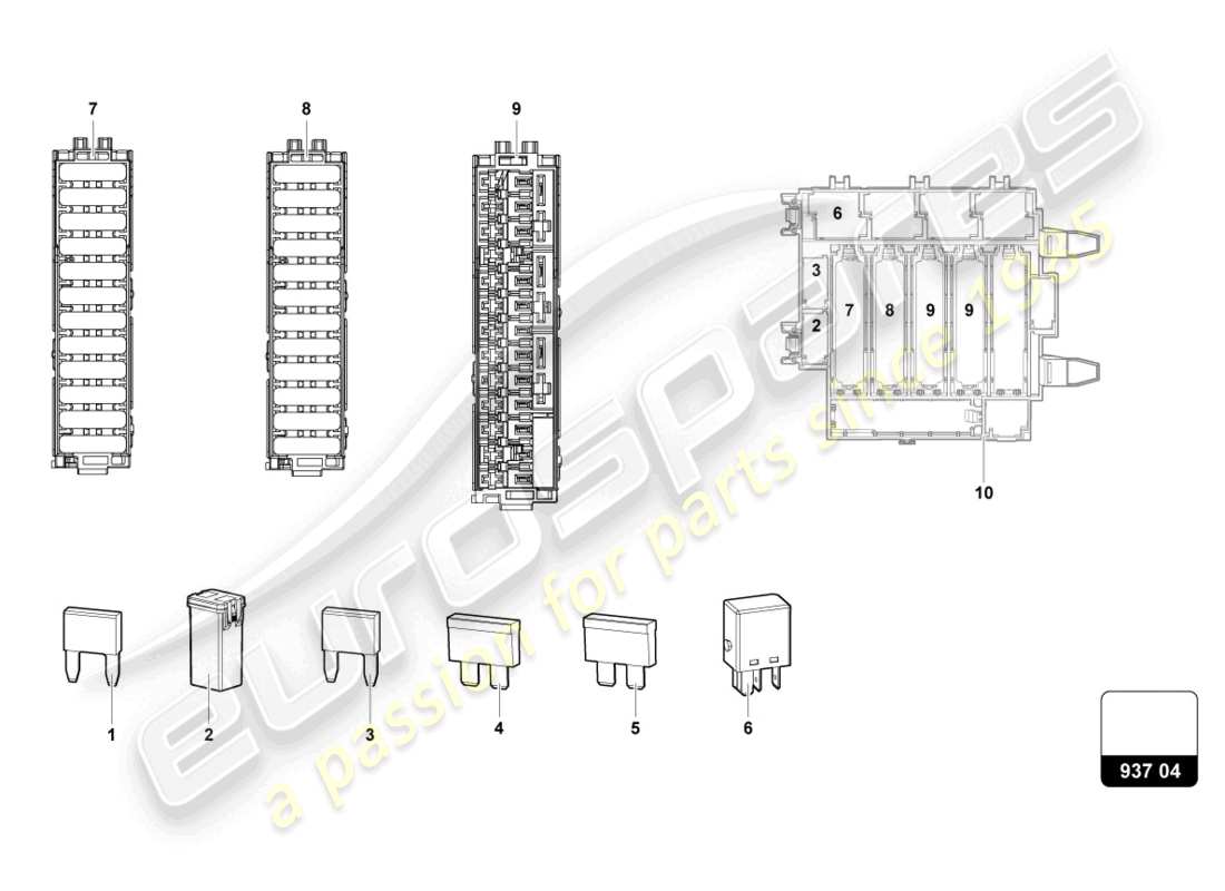 lamborghini urus performante (2023) fusibili diagramma delle parti