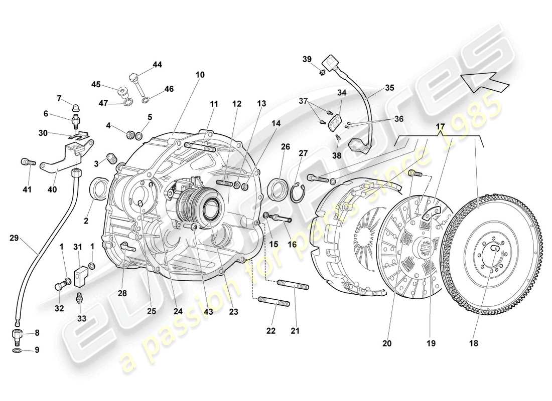 lamborghini lp640 roadster (2009) accoppiamento e diagramma delle parti