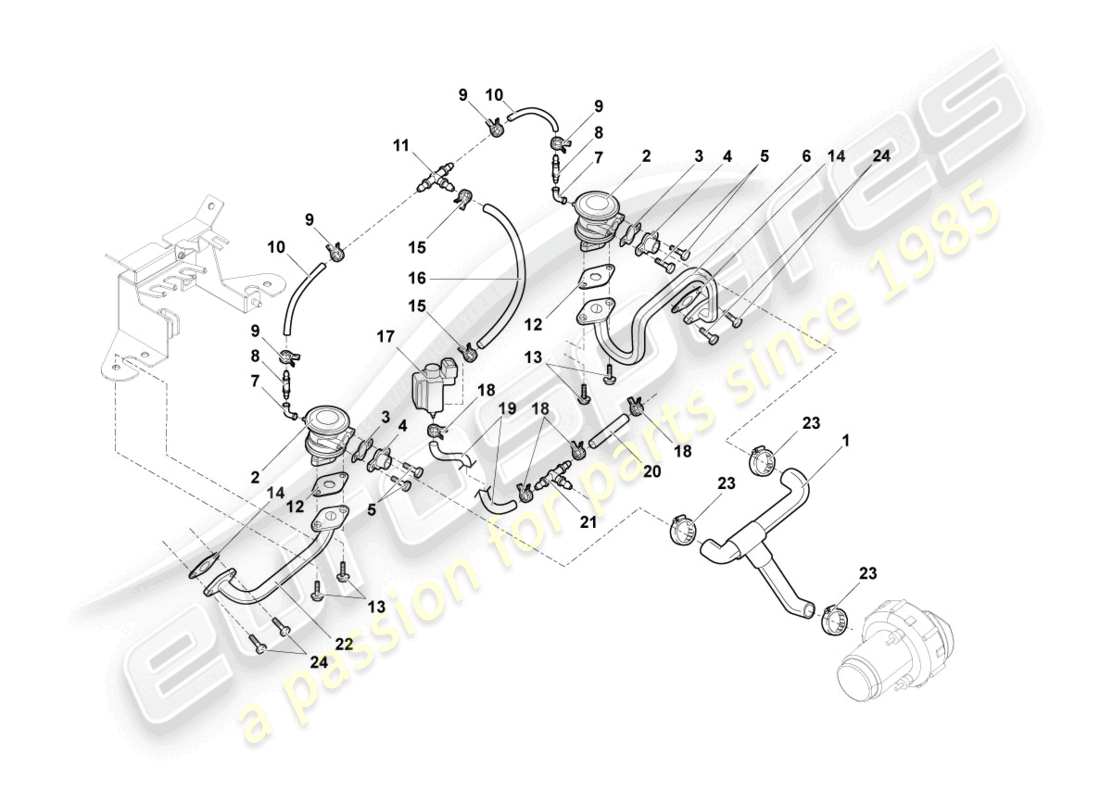 lamborghini gallardo coupe (2005) diagramma delle parti valvola kombi