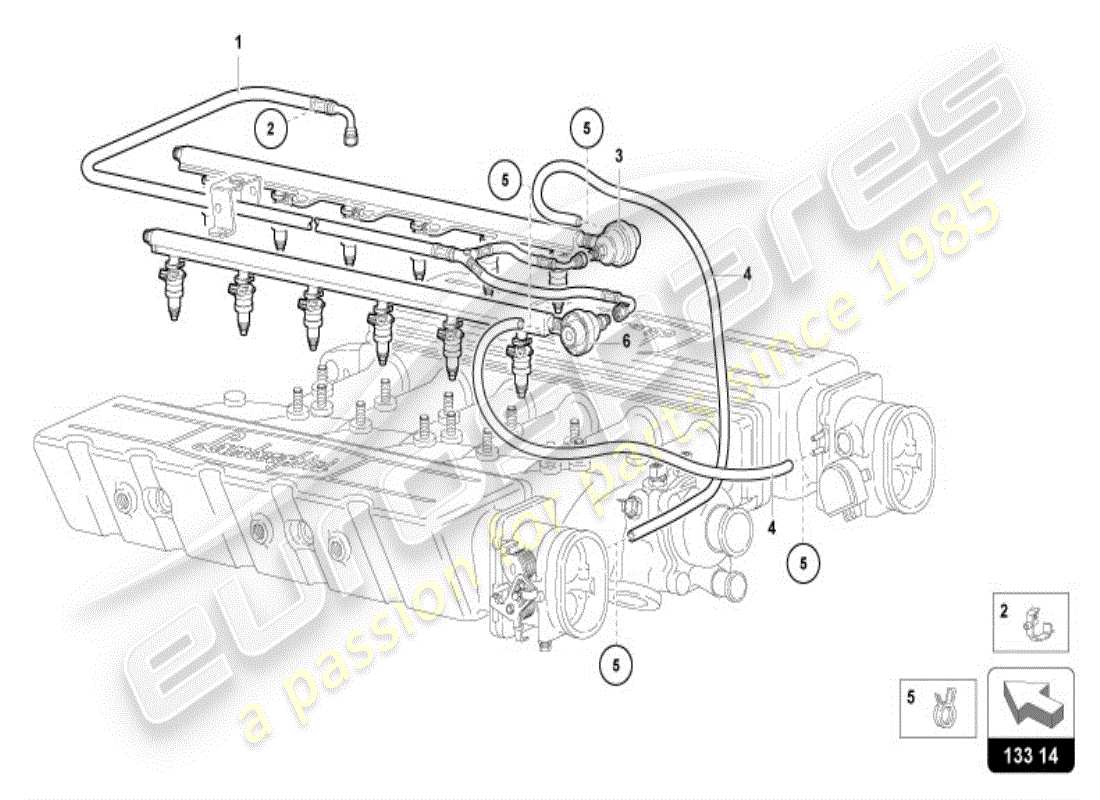 lamborghini diablo vt (1998) sistema di alimentazione carburante diagramma delle parti