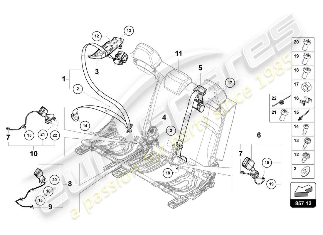 lamborghini urus performante (2023) diagramma in tre parti