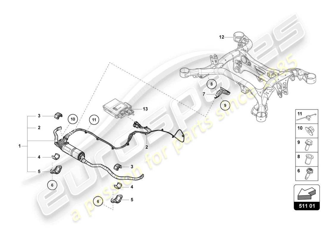 lamborghini urus s (2024) centralina per stabilizzatori diagramma delle parti