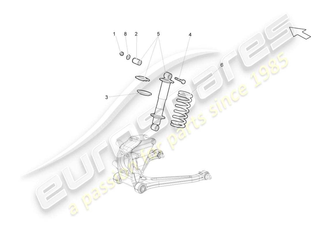 lamborghini lp550-2 spyder (2014) ammortizzatori posteriori schema delle parti