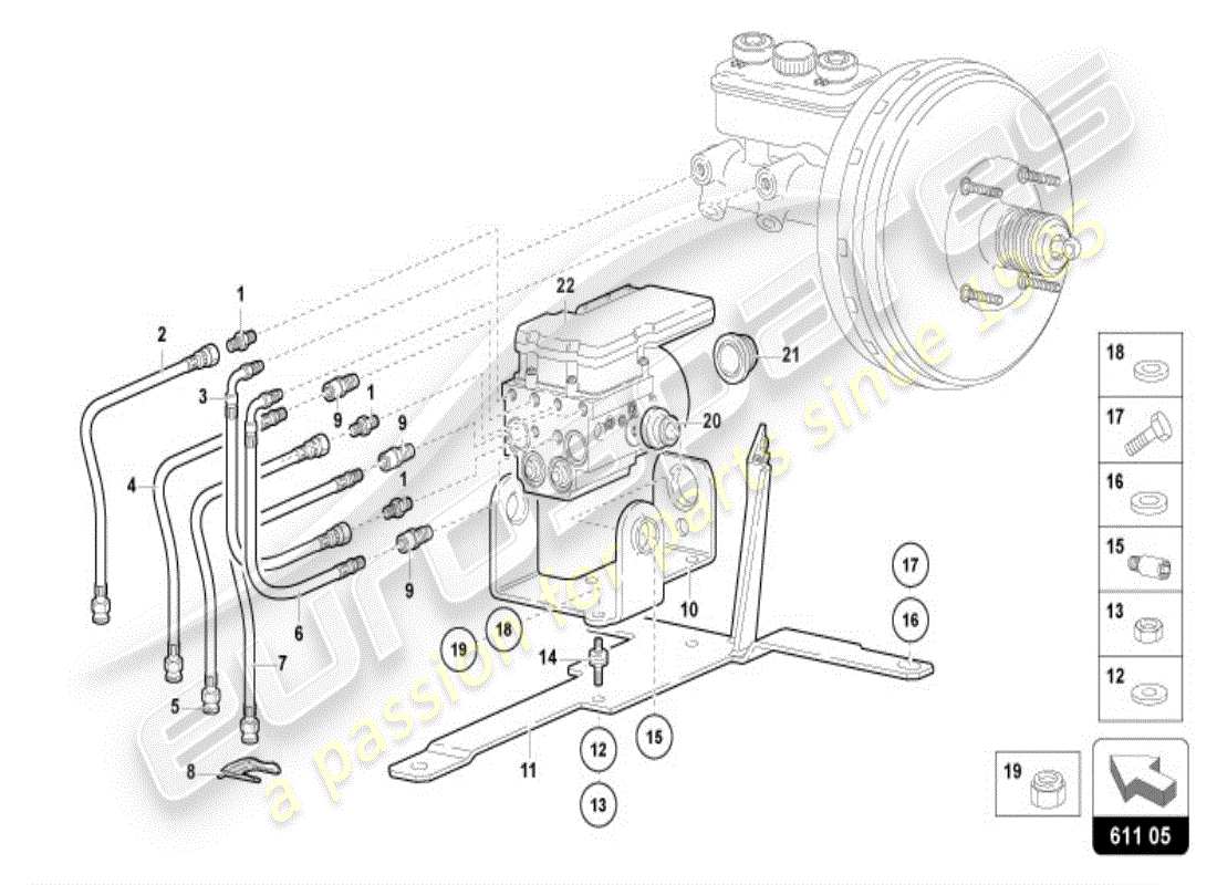 lamborghini diablo vt (1998) centralina abs diagramma delle parti