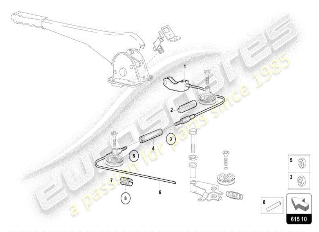 lamborghini diablo vt (1998) diagramma delle parti del freno a mano