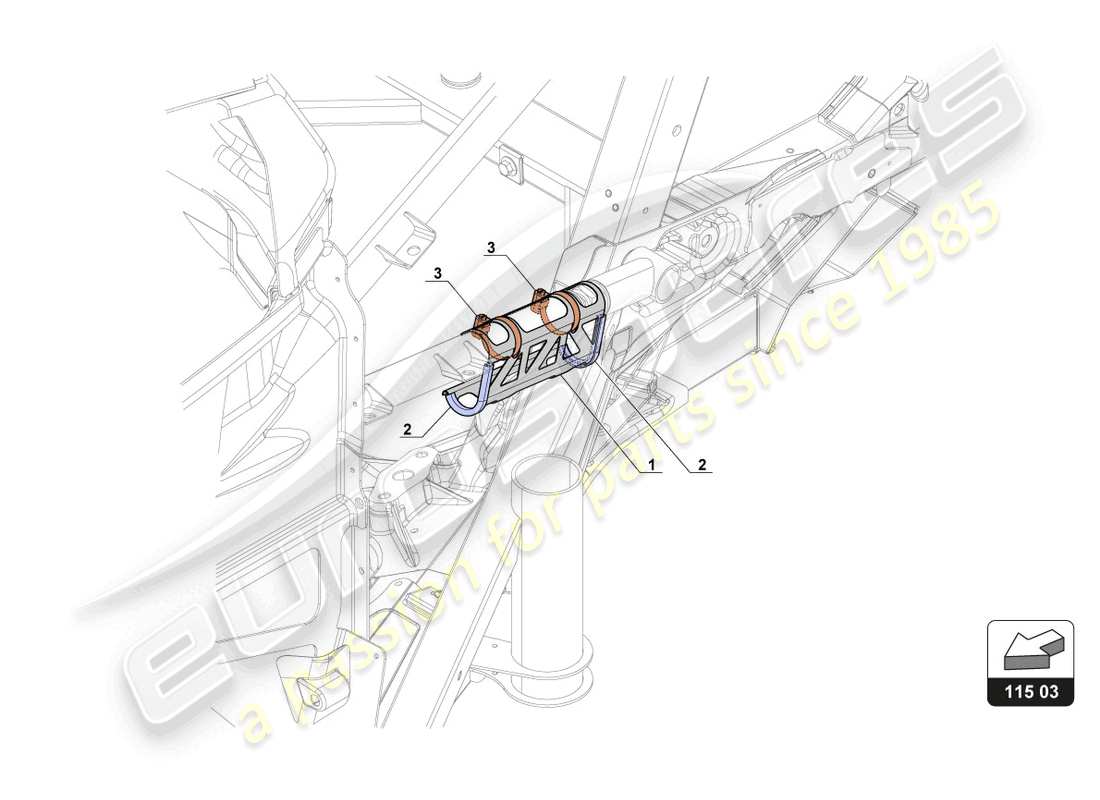 lamborghini gt3 evo (2018) protezione per tubo olio schema particolare