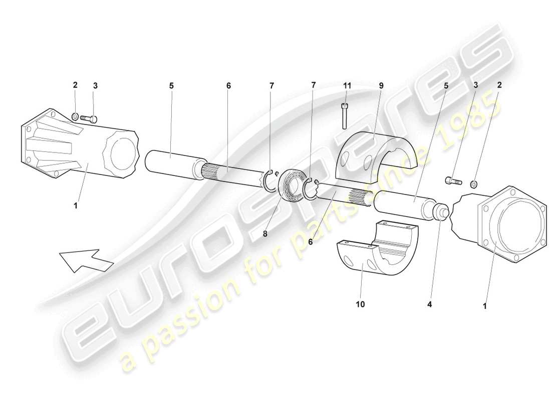 lamborghini lp640 roadster (2009) schema parte albero cardanico