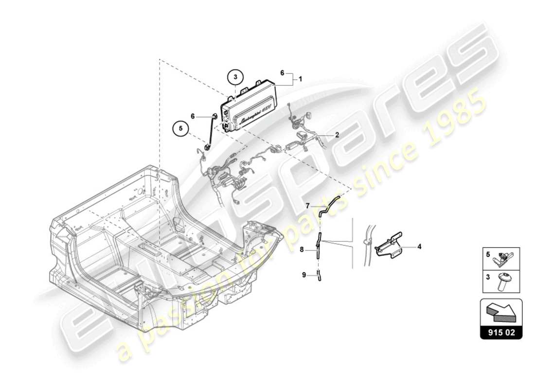 lamborghini countach lpi 800-4 (2022) batteria ausiliaria diagramma delle parti