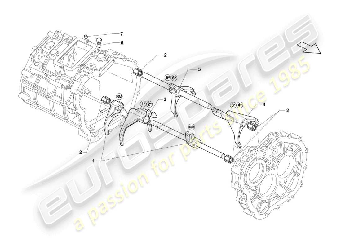 lamborghini lp570-4 sl (2013) selettore forcella diagramma delle parti