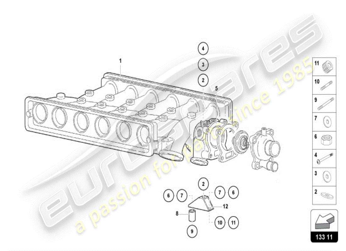 lamborghini diablo vt (1995) collettore di aspirazione (da vin 12382) diagramma delle parti