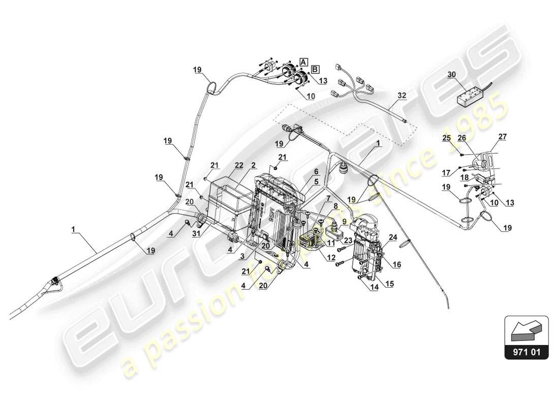 lamborghini gt3 (2017) interni elettrici schema delle parti