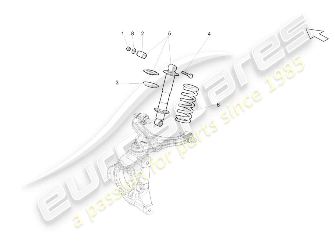 lamborghini lp560-4 coupe fl ii (2014) fissaggi e staffe di sospensione anteriori diagramma delle parti