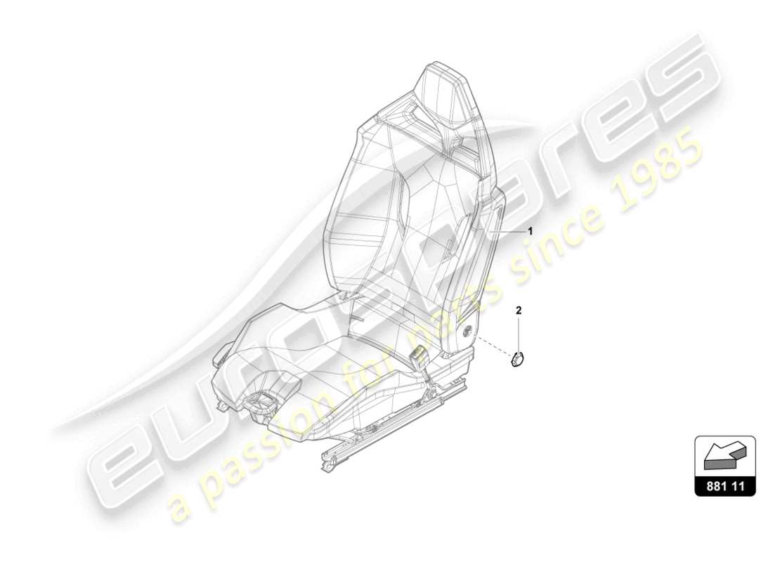 lamborghini evo coupe 2wd (2022) kit di riparazione sedile schema delle parti