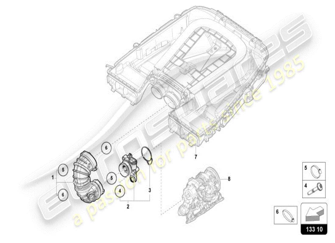 lamborghini 2025 | urus se ansauganschluss teilediagramm