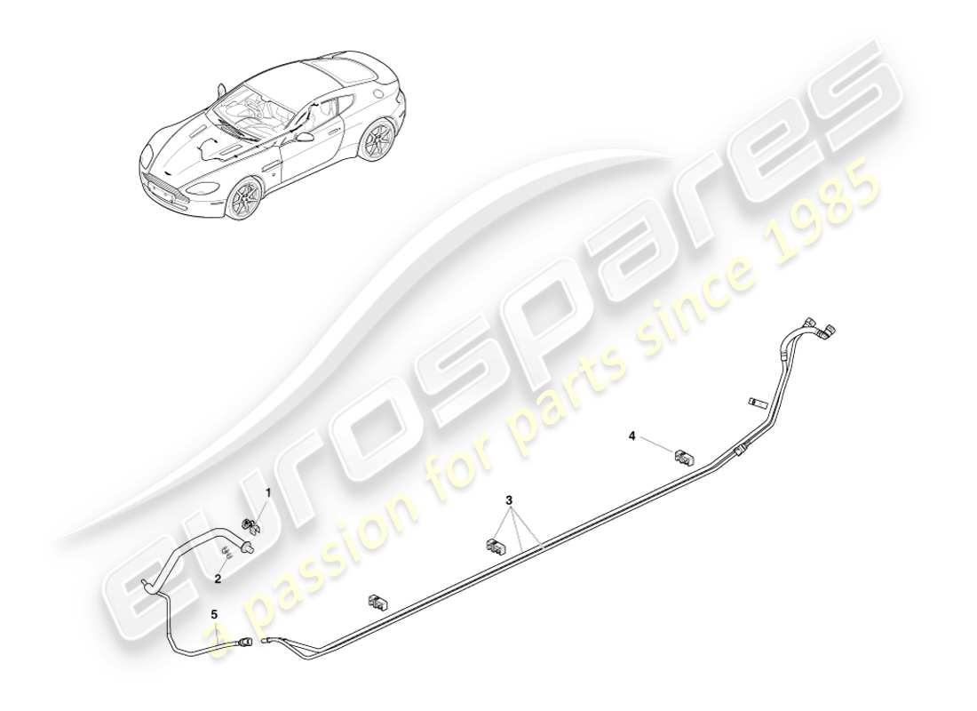 aston martin v8 vantage (2005) diagramma delle parti dei tubi del carburante