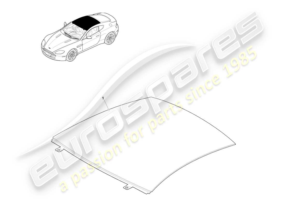 aston martin v8 vantage (2005) tetto, diagramma delle parti della coupé
