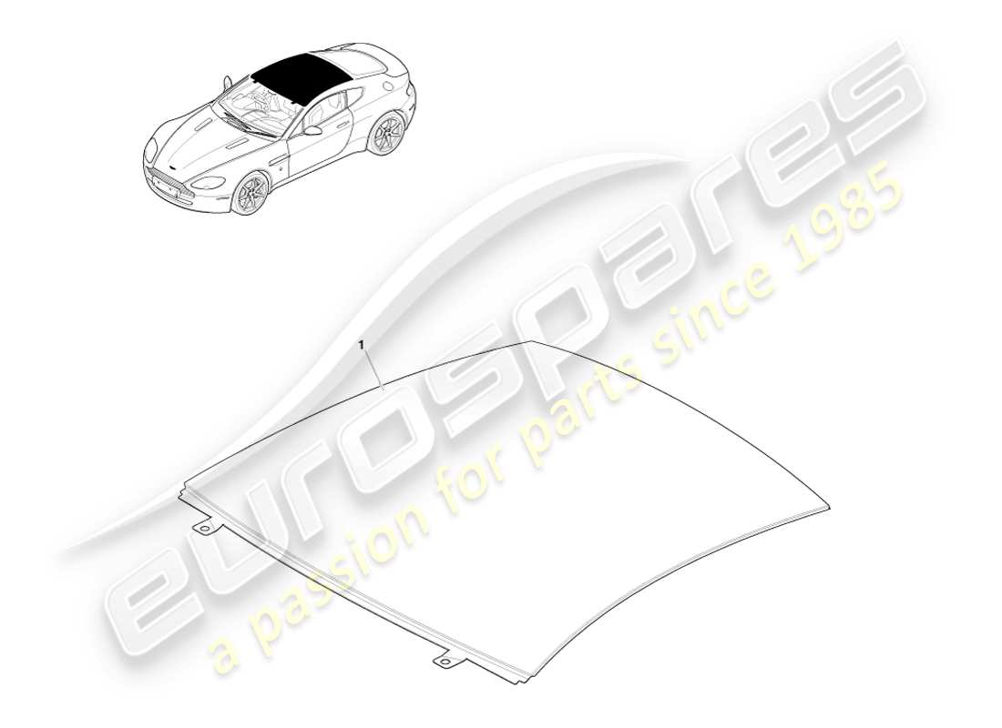 aston martin v8 vantage (2007) tetto, diagramma delle parti della coupé