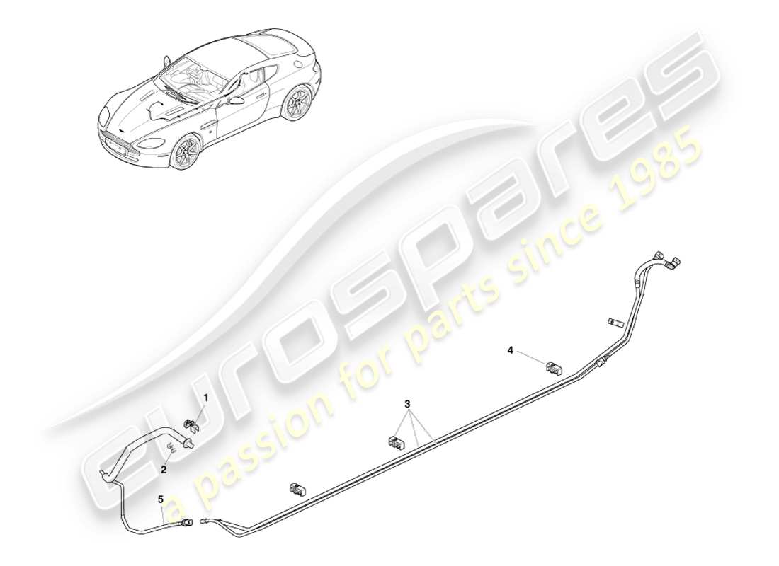 aston martin v8 vantage (2007) diagramma delle parti dei tubi del carburante