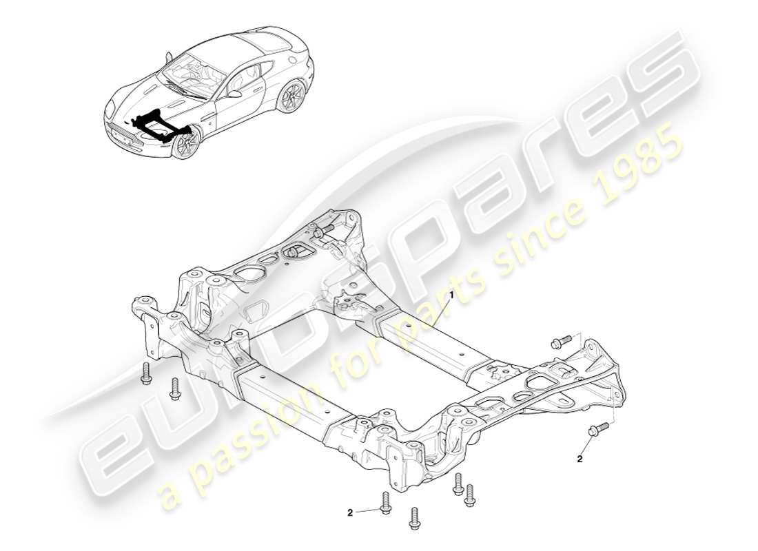 aston martin v8 vantage (2007) schema delle parti del sottotelaio anteriore