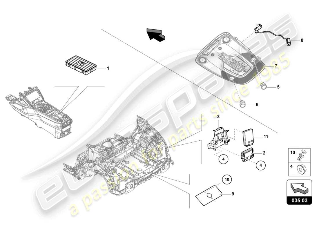 lamborghini urus (2020) parti elettriche per la preparazione del cellulare schema parte