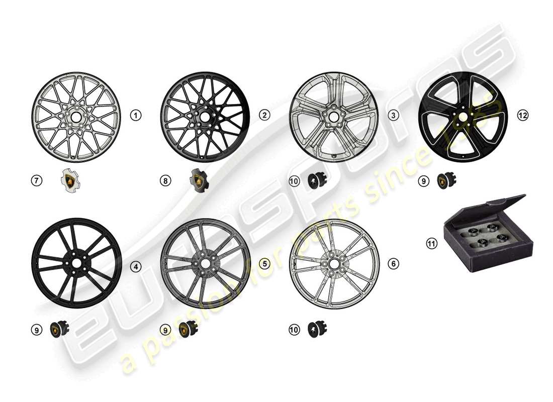 lamborghini lp570-4 spyder performante (accessories) schema delle parti del kit retrofit