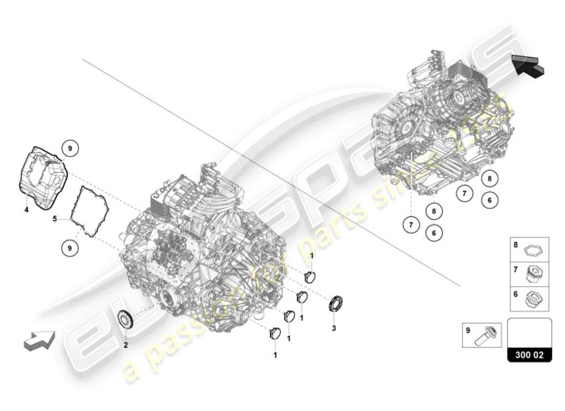 lamborghini revuelto coupe (2024) componenti esterni per cambio diagramma delle parti