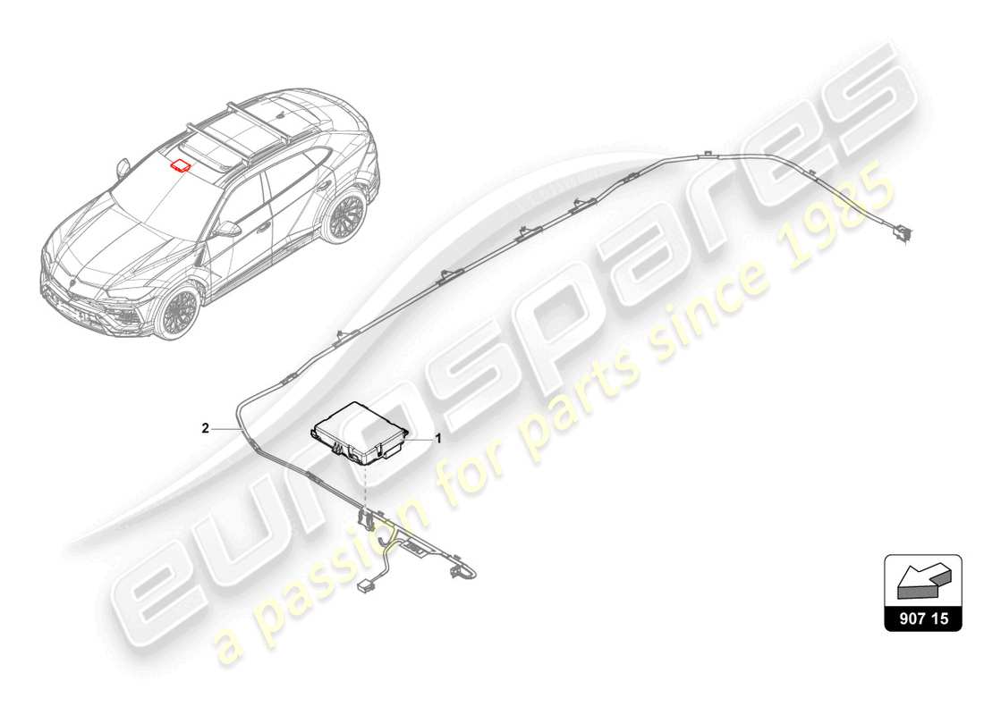 lamborghini urus performante (2023) centralina per comandi tetto scorrevole elettrico schema parte