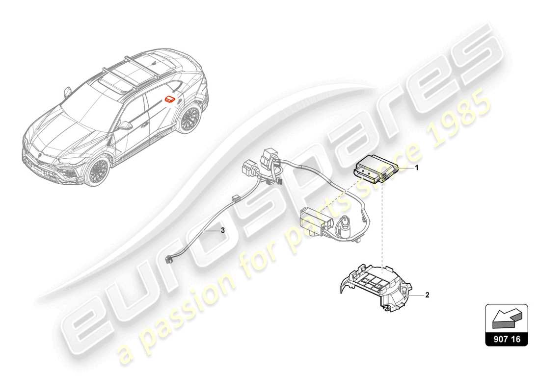 lamborghini urus performante (2023) centralina per pompa carburante schema delle parti