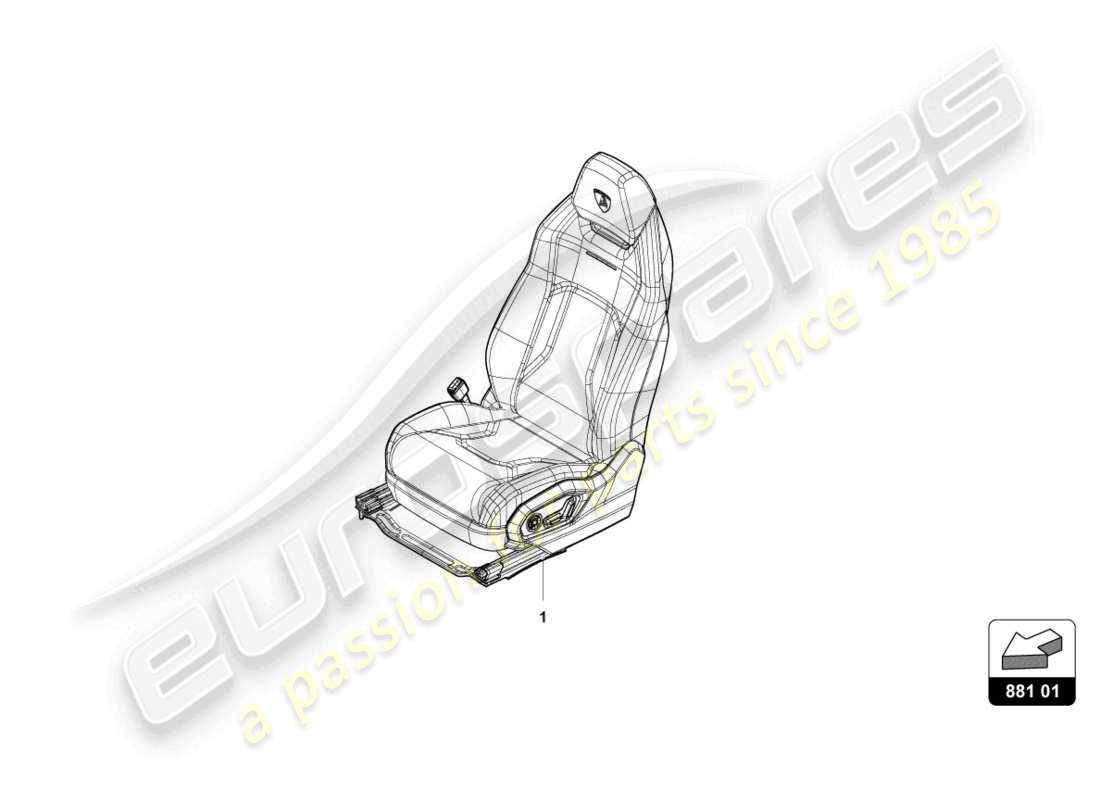 lamborghini urus (2019) sedile anteriore completo diagramma delle parti