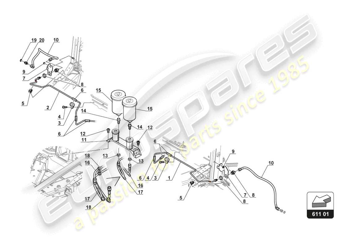 lamborghini gt3 (2017) serbatoio liquido freni schema delle parti