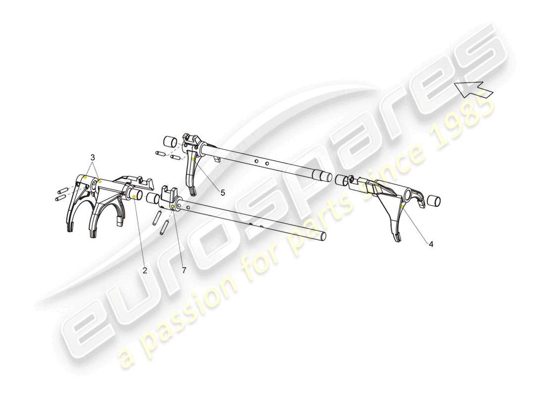 lamborghini gallardo coupe (2005) albero selettore con forcella selez diagramma delle parti